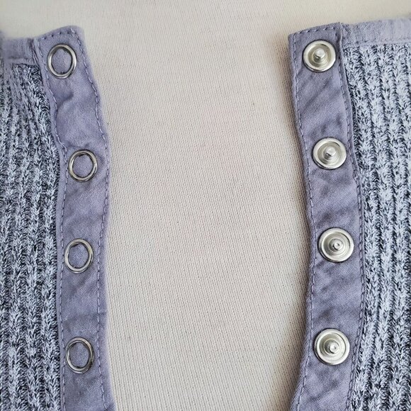 ZARA Henley Heather Gray Ribbed Polo Neck Soft Midi Dress Scandi Girl Size M - Picture 7 of 16